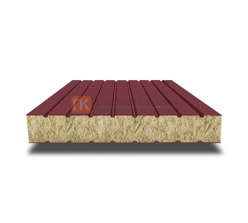 Сэндвич панели без замков с минеральной ватой, ширина 1200 мм, толщина 150 мм, 0.5/0.5, RAL3005