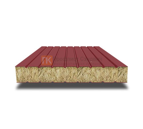 Сэндвич панели без замков с минеральной ватой, ширина 1000 мм, толщина 20 мм, 0.5/0.5, RAL3011