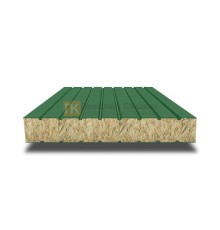 Сэндвич панели без замков с минеральной ватой, ширина 1200 мм, толщина 80 мм, 0.5/0.5, RAL6002