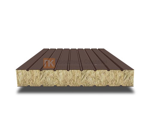 Сэндвич панели без замков с минеральной ватой, ширина 1200 мм, толщина 20 мм, 0.5/0.5, RAL8017