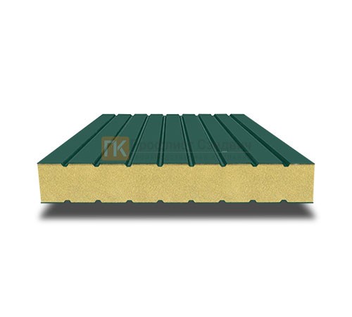 Сэндвич панели без замков с пенополиуретаном, ширина 1200 мм, толщина 30 мм, 0.5/0.5, RAL6005