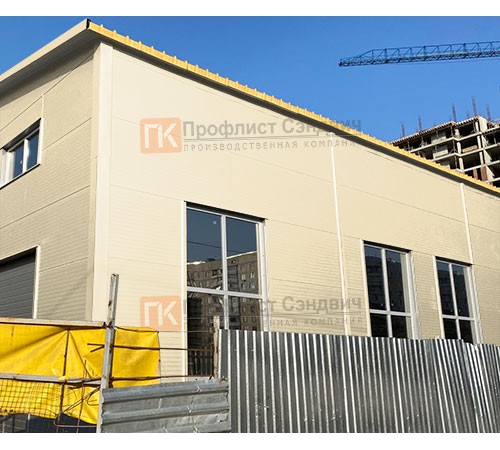 Сэндвич панели без замков с пенополистиролом, ширина 1200 мм, толщина 200 мм, 0.5/0.5, RAL 1015