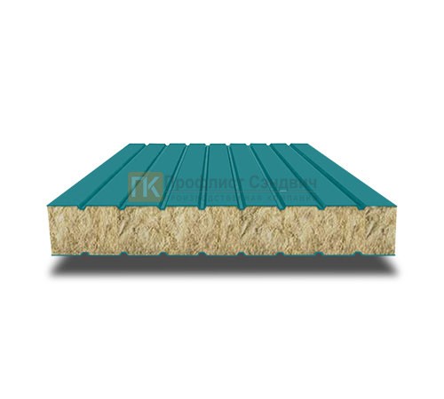 Сэндвич панели без замков с минеральной ватой, ширина 1200 мм, толщина 10 мм, 0.5/0.5, RAL5021