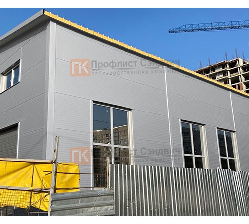 Сэндвич панели без замков с минеральной ватой, ширина 1200 мм, толщина 200 мм, 0.5/0.5, RAL7004