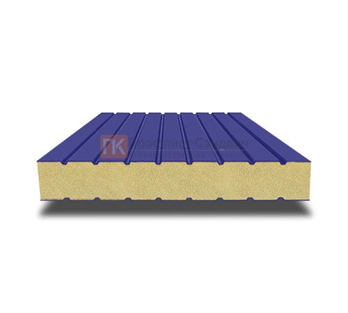 Сэндвич панели без замков с пенополиизоциануратом, ширина 1200 мм, толщина 60 мм, 0.5/0.5, RAL5002