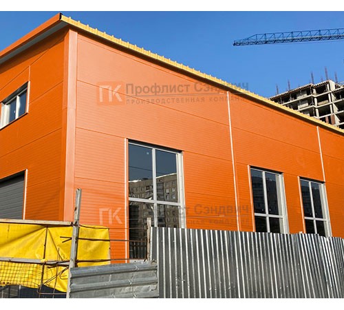 Сэндвич панели без замков с пенополиуретаном, ширина 1200 мм, толщина 30 мм, 0.5/0.5, RAL2004