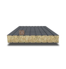 Сэндвич панели без замков с минеральной ватой, ширина 1200 мм, толщина 80 мм, 0.5/0.5, RAL7024