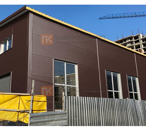 Сэндвич панели без замков с минеральной ватой, ширина 1200 мм, толщина 180 мм, 0.5/0.5, RAL8017