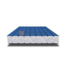 Сэндвич панели без замков с пенополистиролом, ширина 1200 мм, толщина 100 мм, 0.5/0.5, RAL 5005