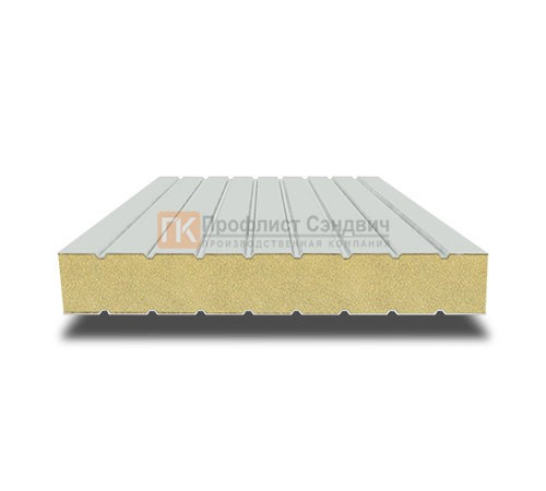 Сэндвич панели без замков с пенополиуретаном, ширина 1200 мм, толщина 80 мм, 0.5/0.5, RAL7035
