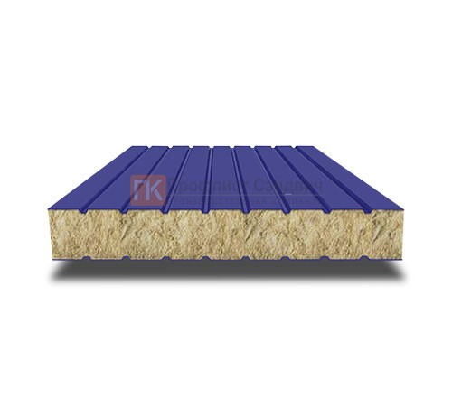 Сэндвич панели без замков с минеральной ватой, ширина 1200 мм, толщина 180 мм, 0.5/0.5, RAL5002