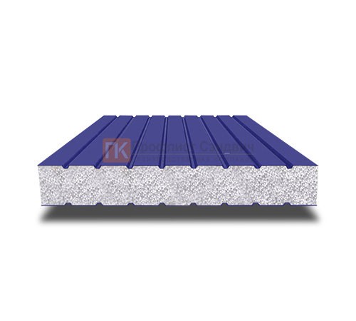 Сэндвич панели без замков с пенополистиролом, ширина 1200 мм, толщина 30 мм, 0.5/0.5, RAL 5002