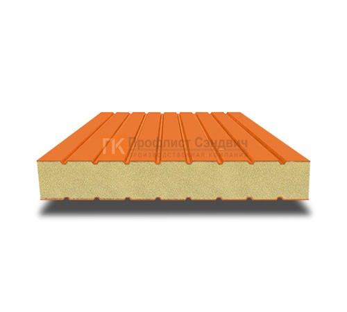 Сэндвич панели без замков с пенополиуретаном, ширина 1200 мм, толщина 100 мм, 0.5/0.5, RAL2004
