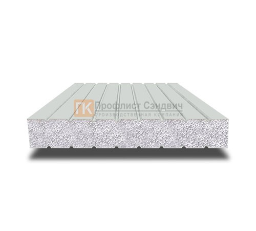 Сэндвич панели без замков с пенополистиролом, ширина 1200 мм, толщина 10 мм, 0.5/0.5, RAL7035