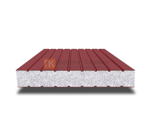 Сэндвич панели без замков с пенополистиролом, ширина 1000 мм, толщина 40 мм, 0.5/0.5, RAL3011