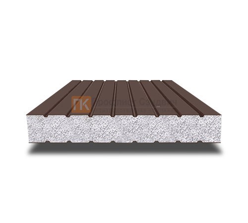 Сэндвич панели без замков с пенополистиролом, ширина 1200 мм, толщина 40 мм, 0.5/0.5, RAL8017