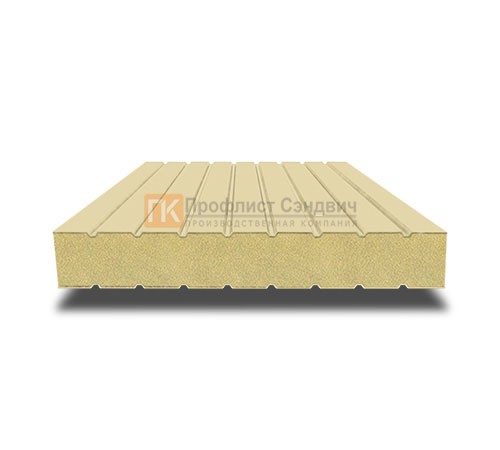 Сэндвич панели без замков с пенополиуретаном, ширина 1200 мм, толщина 20 мм, 0.5/0.5, RAL1014