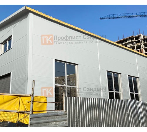 Сэндвич панели без замков с пенополиуретаном, ширина 1200 мм, толщина 10 мм, 0.5/0.5, RAL7035