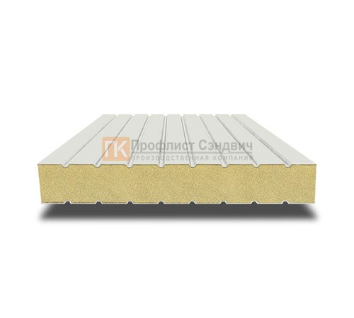 Сэндвич панели без замков с пенополиуретаном, ширина 1000 мм, толщина 10 мм, 0.5/0.5, RAL9002