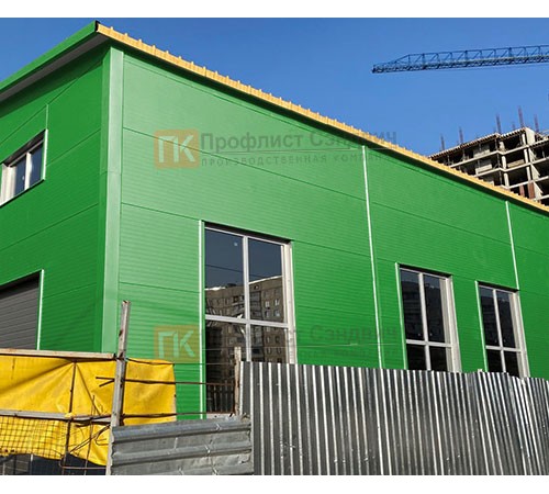 Сэндвич панели без замков с пенополиизоциануратом, ширина 1200 мм, толщина 40 мм, 0.5/0.5, RAL6018