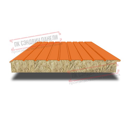 Сэндвич-панели двухслойные с минеральной ватой, ширина 1200 мм, толщина 180 мм, 0.5, RAL2004