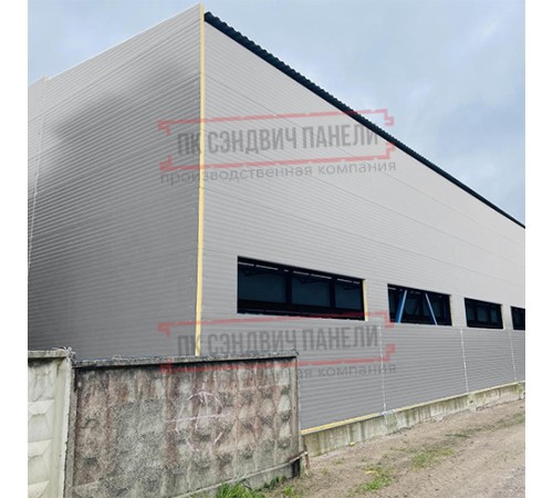 Сэндвич-панели двухслойные с минеральной ватой, ширина 1200 мм, толщина 30 мм, 0.5, RAL7004