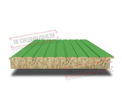 Сэндвич-панели двухслойные с минеральной ватой, ширина 1000 мм, толщина 180 мм, 0.5, RAL6018