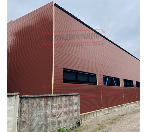 Сэндвич-панели двухслойные с минеральной ватой, ширина 1000 мм, толщина 50 мм, 0.5, RAL3009