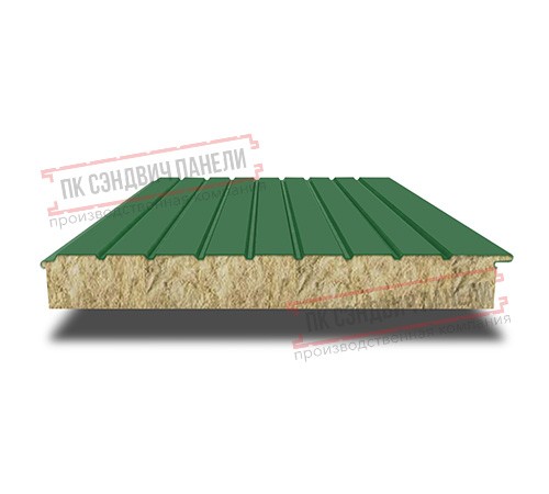 Сэндвич-панели двухслойные с минеральной ватой, ширина 1000 мм, толщина 10 мм, 0.5, RAL6002