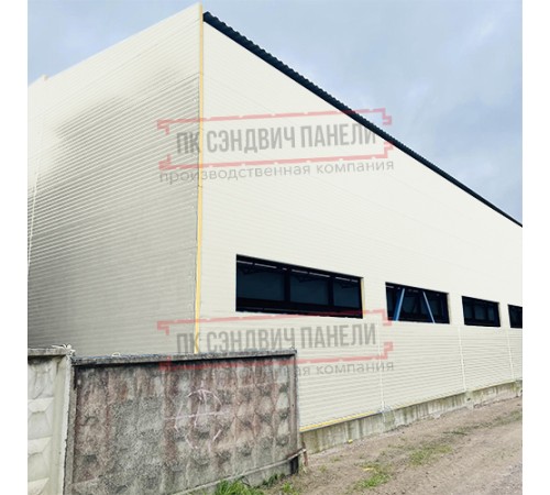 Сэндвич-панели двухслойные с минеральной ватой, ширина 1000 мм, толщина 200 мм, 0.5, RAL9003