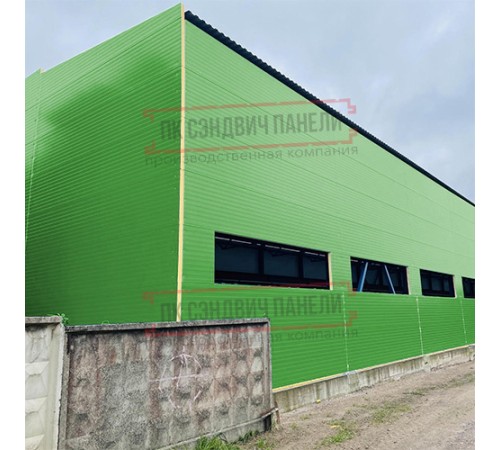 Сэндвич-панели двухслойные с минеральной ватой, ширина 1200 мм, толщина 20 мм, 0.5, RAL6018