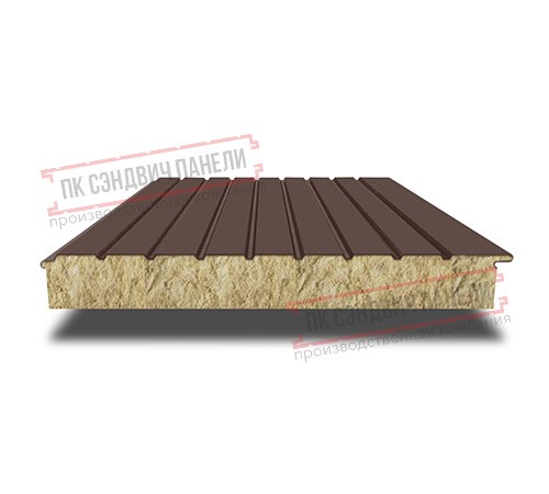 Сэндвич-панели двухслойные с минеральной ватой, ширина 1000 мм, толщина 30 мм, 0.5, RAL8017