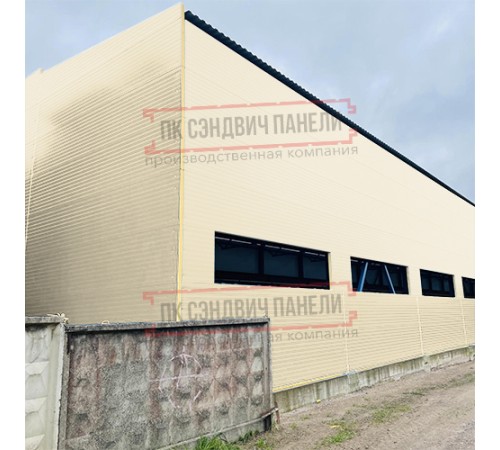 Сэндвич-панели двухслойные с пенополистиролом, ширина 1200 мм, толщина 200 мм, 0.5, RAL1015