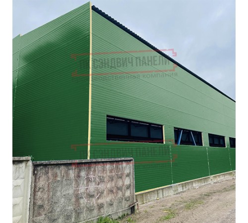 Сэндвич-панели двухслойные с пенополистиролом, ширина 1000 мм, толщина 175 мм, 0.5, RAL6002