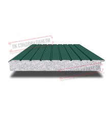 Сэндвич-панели двухслойные с пенополистиролом, ширина 1200 мм, толщина 250 мм, 0.5, RAL6005