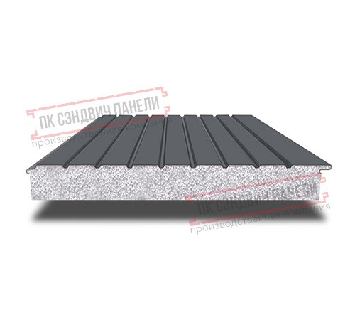 Сэндвич-панели двухслойные с пенополистиролом, ширина 1000 мм, толщина 200 мм, 0.5, RAL7024