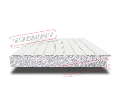 Сэндвич-панели двухслойные с пенополистиролом, ширина 1000 мм, толщина 200 мм, 0.5, RAL9003
