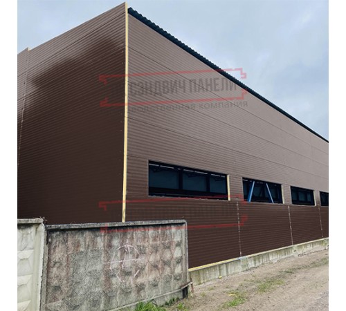 Сэндвич-панели двухслойные с пенополистиролом, ширина 1000 мм, толщина 100 мм, 0.5, RAL8017