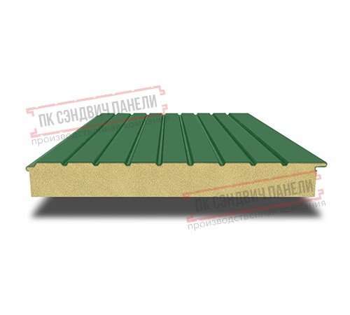 Сэндвич-панели двухслойные с пенополиизоциануратом, ширина 1000 мм, толщина 120 мм, 0.5, RAL6002