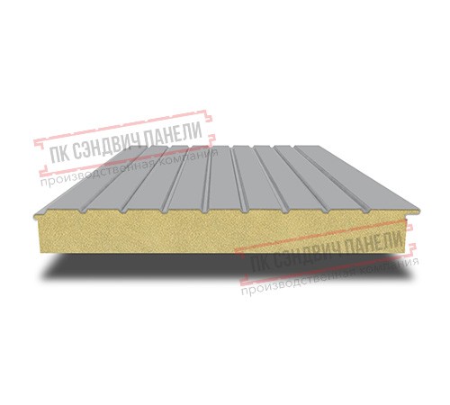 Сэндвич-панели двухслойные с пенополиуретаном, ширина 1000 мм, толщина 80 мм, 0.5, RAL7004