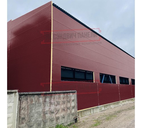 Сэндвич-панели двухслойные с пенополиуретаном, ширина 1200 мм, толщина 60 мм, 0.5, RAL3005