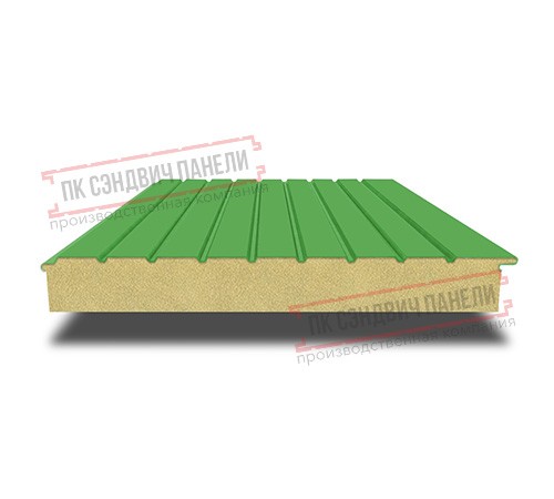 Сэндвич-панели двухслойные с пенополиуретаном, ширина 1000 мм, толщина 80 мм, 0.5, RAL6018