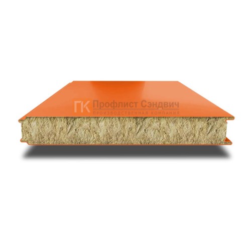 Сэндвич панели гладкие с минеральной ватой, ширина 1000 мм, толщина 200 мм, 0.5/0.5, RAL2004