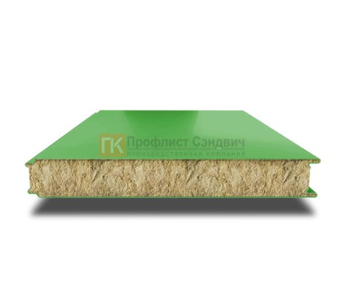 Сэндвич панели гладкие с минеральной ватой, ширина 1000 мм, толщина 180 мм, 0.5/0.5, RAL6018
