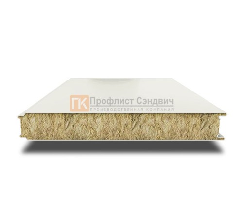 Сэндвич панели гладкие с минеральной ватой, ширина 1000 мм, толщина 10 мм, 0.5/0.5, RAL9003