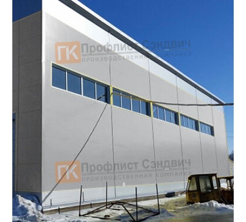 Сэндвич панели гладкие с пенополиизоциануратом, ширина 1000 мм, толщина 220 мм, 0.5/0.5, RAL7004