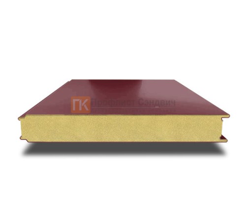 Сэндвич панели гладкие с пенополиизоциануратом, ширина 1000 мм, толщина 100 мм, 0.5/0.5, RAL3005