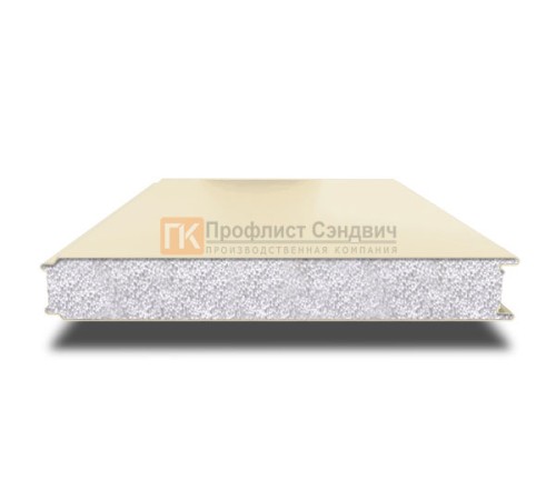 Сэндвич панели гладкие с пенополистиролом, ширина 1200 мм, толщина 100 мм, 0.5/0.5, RAL1015