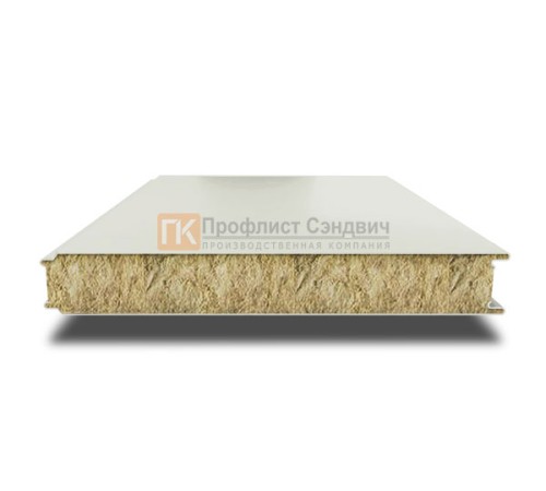 Сэндвич панели гладкие с минеральной ватой, ширина 1200 мм, толщина 100 мм, 0.5/0.5, RAL9002