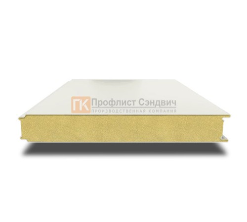 Сэндвич панели гладкие с пенополиизоциануратом, ширина 1000 мм, толщина 120 мм, 0.5/0.5, RAL9003